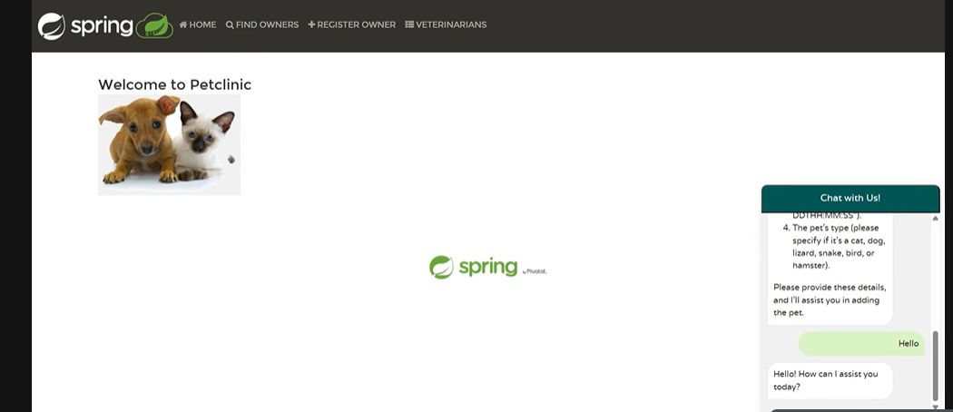 Spring PetClinic Microservices screenshot 1